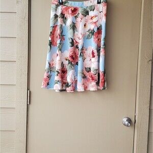 Womens Faith and Joy Pink Floral Aline Midi Skirt